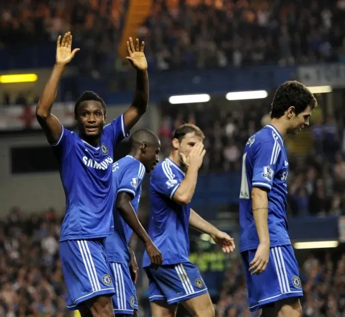 Framed Print : Chelsea's Jon Obi Mikel Scores Second Goal Against Fulham: A Jubilant Moment at Stamford Bridge (September 21, 2013) Framed Print : Chelsea's Jon Obi Mikel Scores Second Goal Against Fulham: A Jubilant Moment at Stamford Bridge (September 21, 2013)