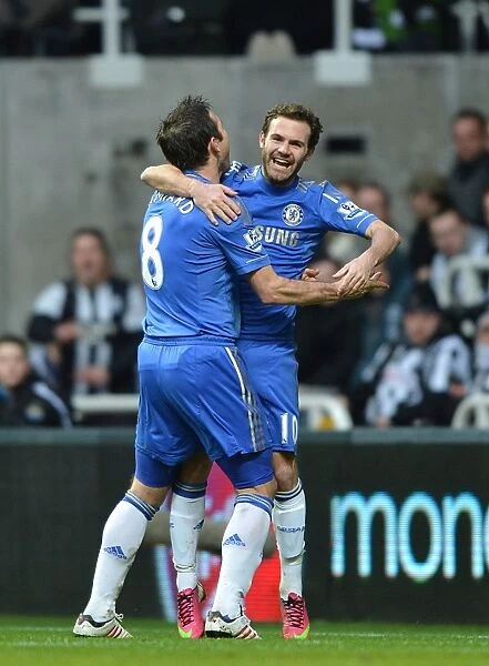 Chelsea's Juan Mata and Frank Lampard: A Dazzling Dance of Celebration after Scoring Against Newcastle United (February 2, 2013)