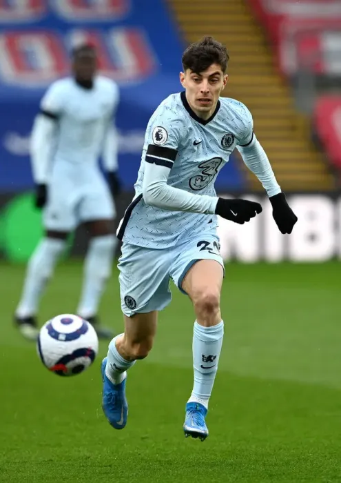 Framed Print : Chelsea's Kai Havertz at Crystal Palace: Premier League Match in Empty Selhurst Park, London, April 2021 Framed Print : Chelsea's Kai Havertz at Crystal Palace: Premier League Match in Empty Selhurst Park, London, April 2021