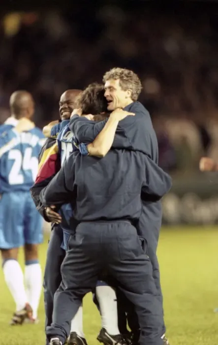 Framed Print : Chelsea's Mark Hughes Celebrates UEFA European Cup-Winners Cup Victory over VfB Stuttgart, 1998 Framed Print : Chelsea's Mark Hughes Celebrates UEFA European Cup-Winners Cup Victory over VfB Stuttgart, 1998