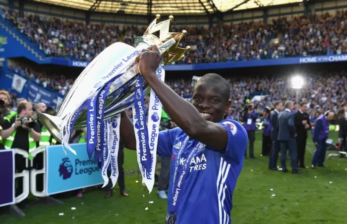 Framed Print : Chelsea's N'Golo Kante Celebrates Premier League Victory vs Sunderland