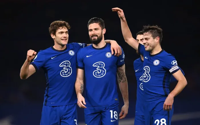 Framed Print : Chelsea's Olivier Giroud and Marcos Alonso Celebrate First Goal in Empty Stamford Bridge: Chelsea 1-0 Newcastle United (February 15, 2021) Framed Print : Chelsea's Olivier Giroud and Marcos Alonso Celebrate First Goal in Empty Stamford Bridge: Chelsea 1-0 Newcastle United (February 15, 2021)