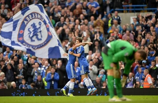 Chelsea's Oscar and Azpilicueta: Celebrating a Goal at Stamford Bridge (vs. Cardiff City & Fulham, Premier League, September 2013)