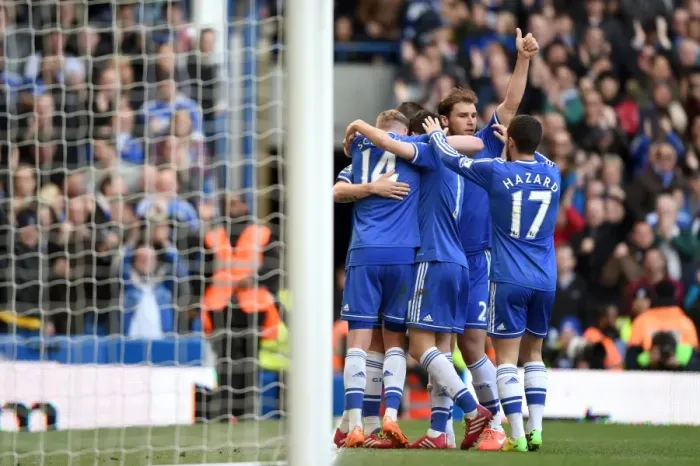 Framed Print : Chelsea's Oscar Celebrates Fourth Goal Against Arsenal in BPL Clash at Stamford Bridge (March 22, 2014) Framed Print : Chelsea's Oscar Celebrates Fourth Goal Against Arsenal in BPL Clash at Stamford Bridge (March 22, 2014)