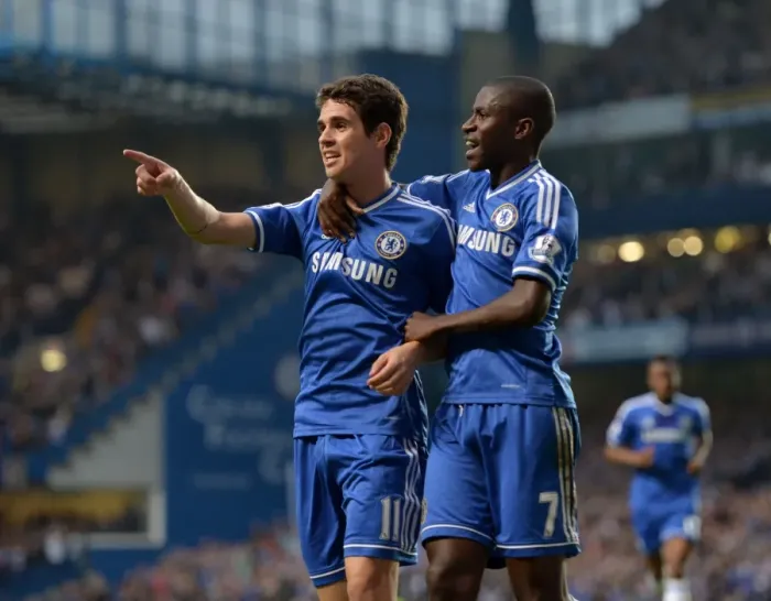 Framed Print : Chelsea's Oscar and Ramires: Celebrating the Opening Goal Against Fulham (September 21, 2013) Framed Print : Chelsea's Oscar and Ramires: Celebrating the Opening Goal Against Fulham (September 21, 2013)