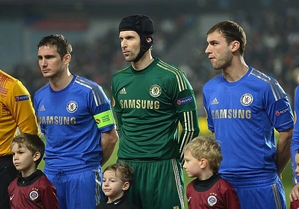 Chelsea's Powerhouse Trio: Lampard, Ivanovic, and Cech in UEFA Europa League Battle against Sparta Prague