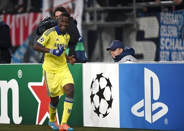 Chelsea's Ramires Rejoices in Scoring Fifth Goal against Schalke 04 in UEFA Champions League (November 25, 2015)
