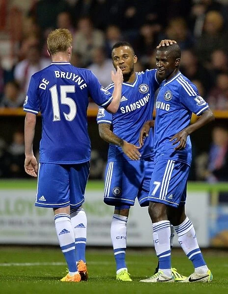 Chelsea's Ramires and Teammates Celebrate Double Strike Against Swindon Town in Capital One Cup