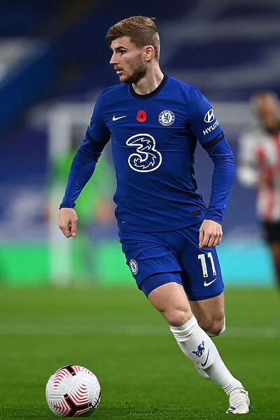 Chelsea's Timo Werner in Action against Sheffield United at Empty Stamford Bridge, Premier League 2020