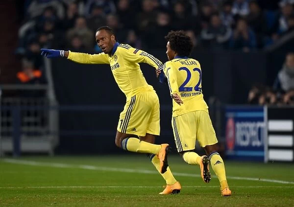 Chelsea's Unstoppable Force: Drogba and Willian's Four-Goal Blitz Against Schalke in Champions League