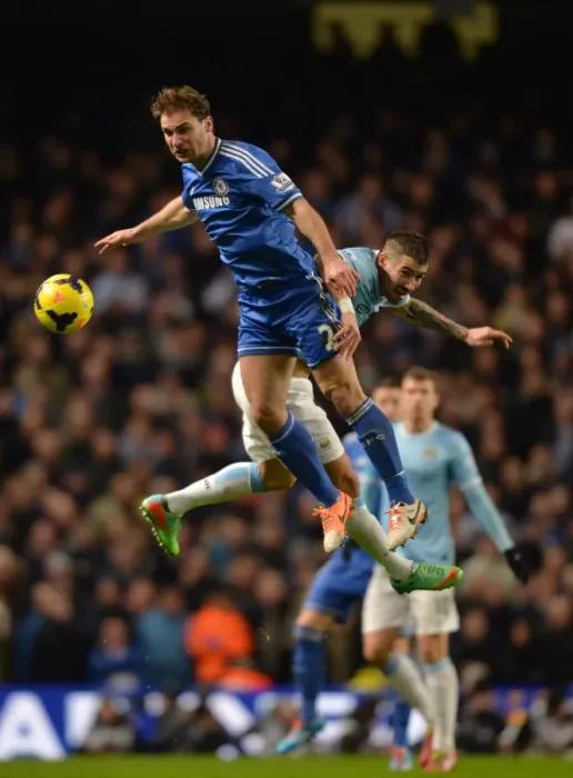 Framed Print : Clash in the Sky: Ivanovic vs. Kolarov - A Premier League Battle for Possession (Manchester City vs. Chelsea, 2014) Framed Print : Clash in the Sky: Ivanovic vs. Kolarov - A Premier League Battle for Possession (Manchester City vs. Chelsea, 2014)