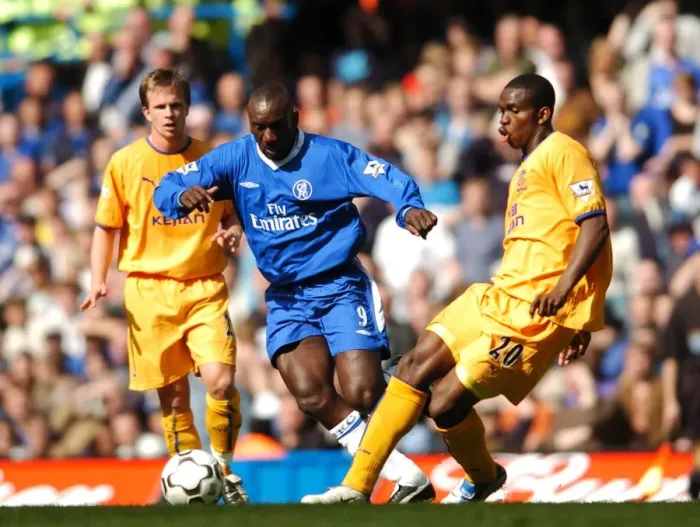 Framed Print : Clash at Stamford Bridge: A Battle of Stars - Hasselbaink vs. Yobo Framed Print : Clash at Stamford Bridge: A Battle of Stars - Hasselbaink vs. Yobo