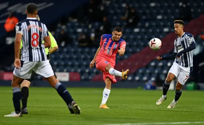 Framed Print : Behind Closed Doors: Mateo Kovacic in Action for Chelsea against West Bromwich Albion, Premier League (September 26, 2020)