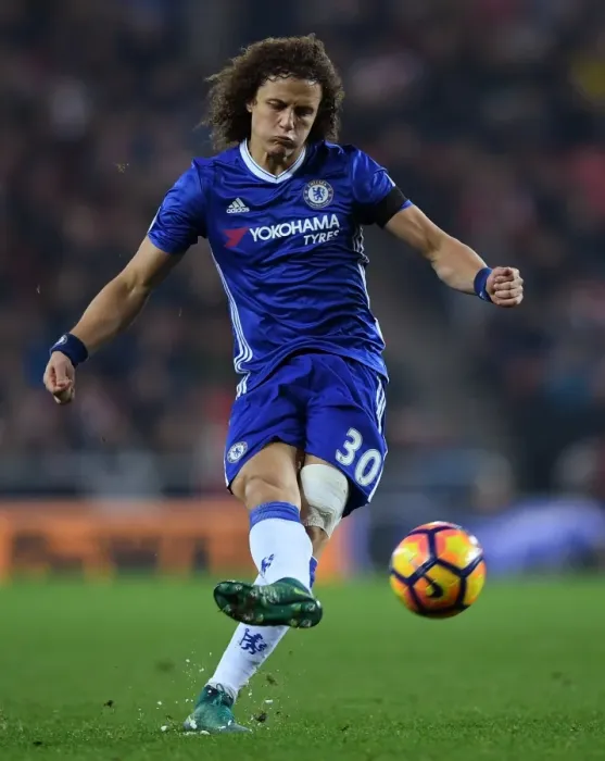 Framed Print : David Luiz in Action: Chelsea's Defensive Masterclass vs. Sunderland (Away), Premier League, December 2016