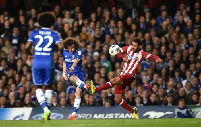 Framed Print : David Luiz's Thrilling Shot: Chelsea FC vs Atletico Madrid - UEFA Champions League Semi-Final, Second Leg at Stamford Bridge (April 30, 2014) Framed Print : David Luiz's Thrilling Shot: Chelsea FC vs Atletico Madrid - UEFA Champions League Semi-Final, Second Leg at Stamford Bridge (April 30, 2014)