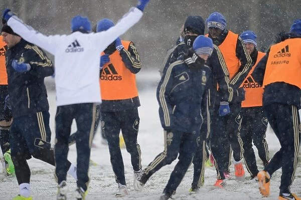 Demba Ba in Action: Chelsea FC Training at Cobham Ground, Barclays Premier League