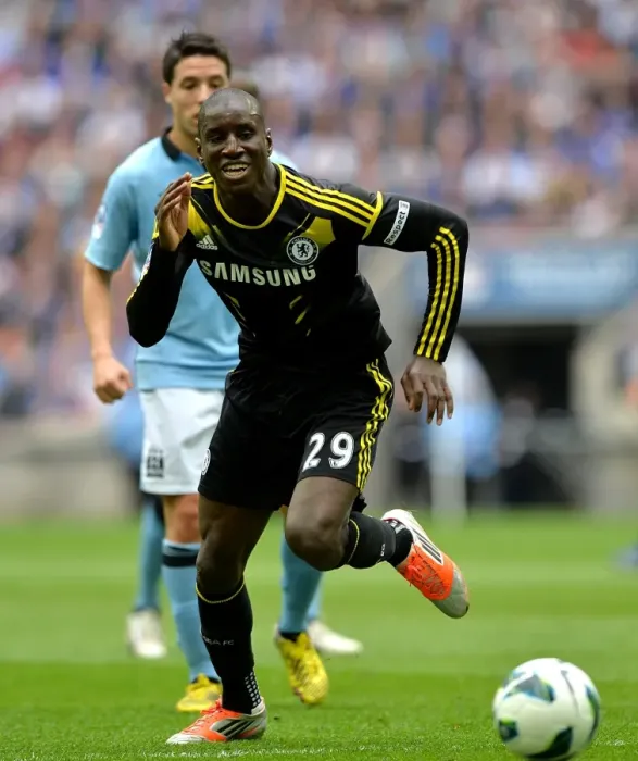 Framed Print : Demba Ba's Charge: Chelsea FC vs Manchester City - FA Cup Semi-Final at Wembley Stadium