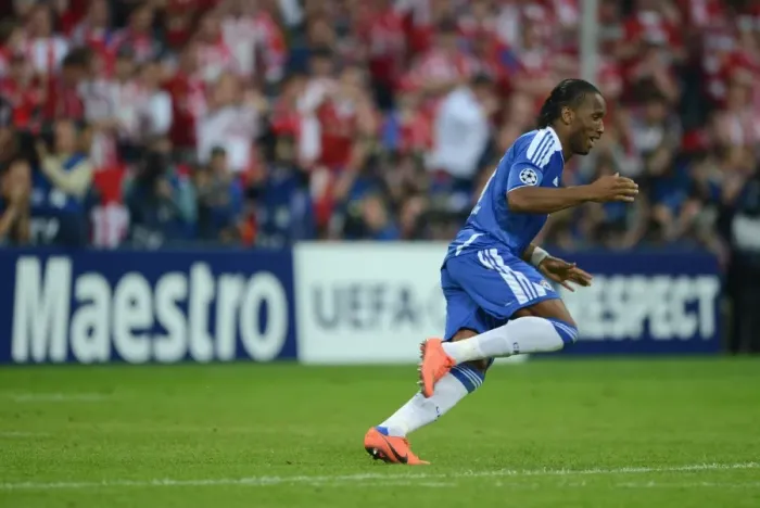 Framed Print : Didier Drogba's Triumphant Champions League Victory Celebration vs. FC Bayern Munich (2012) Framed Print : Didier Drogba's Triumphant Champions League Victory Celebration vs. FC Bayern Munich (2012)