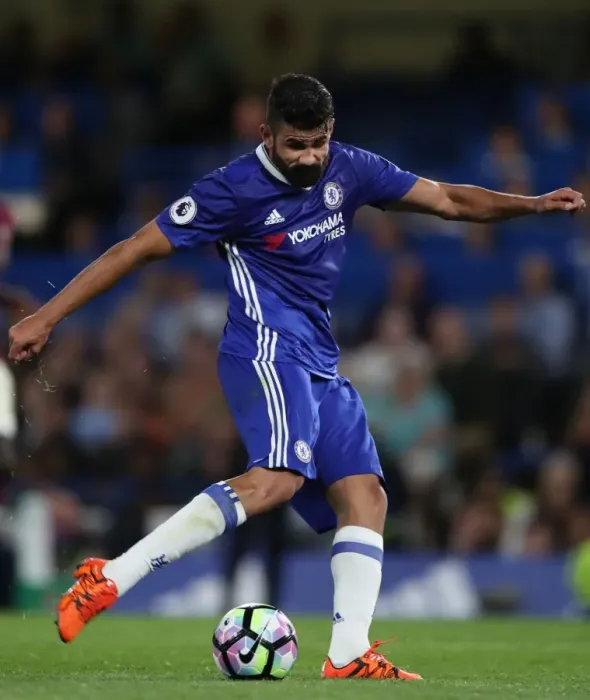 Framed Print : Diego Costa Leads Chelsea Charge Against West Ham United at Stamford Bridge - Premier League