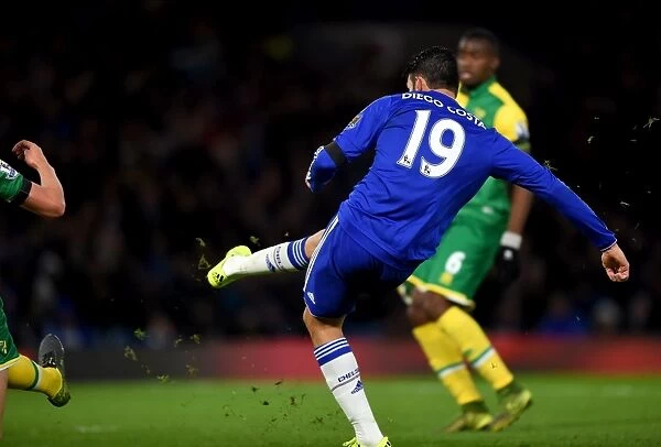 Diego Costa Scores First: Chelsea's Victory over Norwich City in the Premier League at Stamford Bridge (November 2015)