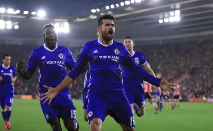 Framed Print : Diego Costa's Brace: Chelsea's Triumph at Southampton's St Marys Stadium (Premier League) Framed Print : Diego Costa's Brace: Chelsea's Triumph at Southampton's St Marys Stadium (Premier League)