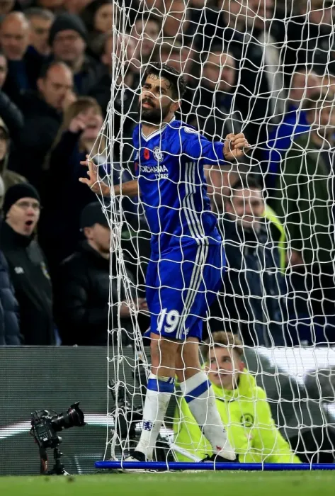 Framed Print : Diego Costa's Game-Winning Goal: Premier League Thriller at Stamford Bridge (Chelsea)