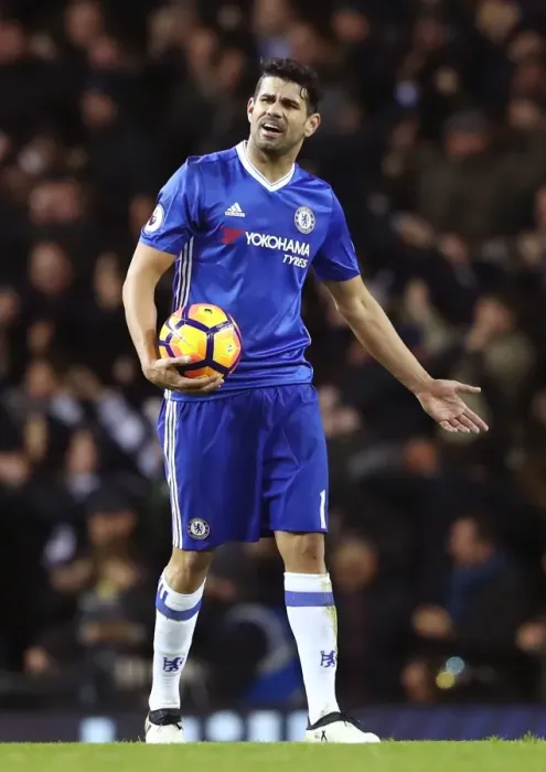 Framed Print : Diego Costa's Reaction to Tottenham's Goal: A Pivotal Moment in the Chelsea vs. Tottenham Rivalry, Premier League, January 2017