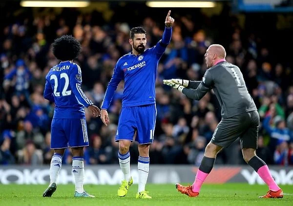 Diego Costa's Stamford Bridge Stunner: Chelsea's Thrilling First Goal vs. Norwich City (November 2015, Premier League)