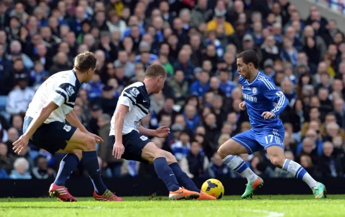 Framed Print : Eden Hazard: Chelsea Star in Action against Everton (February 22, 2014, Stamford Bridge)