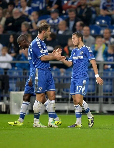 Eden Hazard's Triple: Chelsea's Star Celebrates Third Goal Against Schalke in Champions League