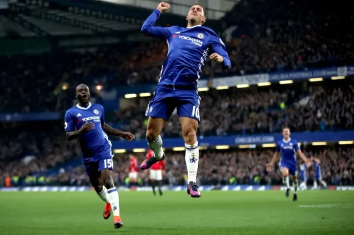 Framed Print : Eden Hazard's Triple Thrill: Chelsea's 3-1 Victory Over Manchester United