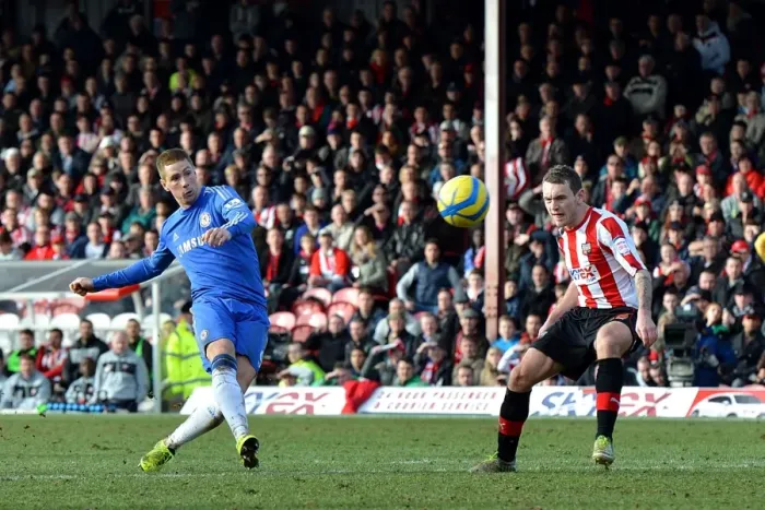 Framed Print : Fernando Torres Scores Chelsea's Second Goal Against Brentford in FA Cup Fourth Round Framed Print : Fernando Torres Scores Chelsea's Second Goal Against Brentford in FA Cup Fourth Round
