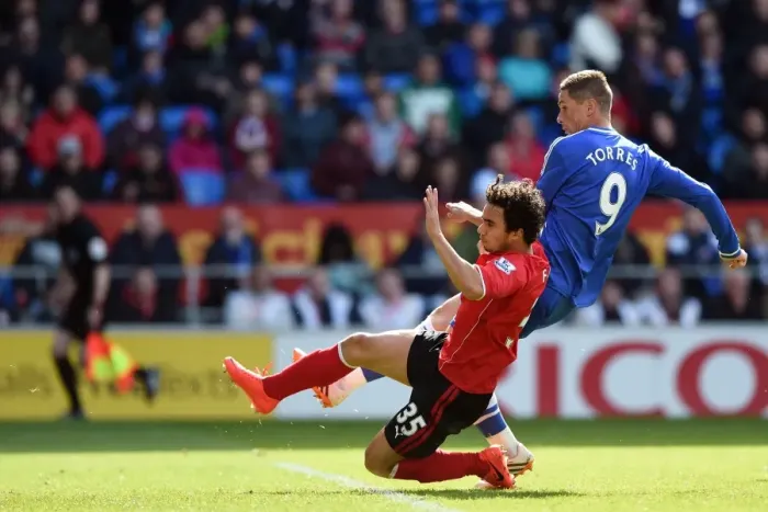 Framed Print : Fernando Torres Scores Chelsea's Second Goal Against Cardiff City (May 11, 2014)