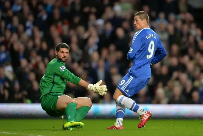 Framed Print : Fernando Torres Scores First Goal for Chelsea Against Crystal Palace in Barclays Premier League (December 14, 2013)