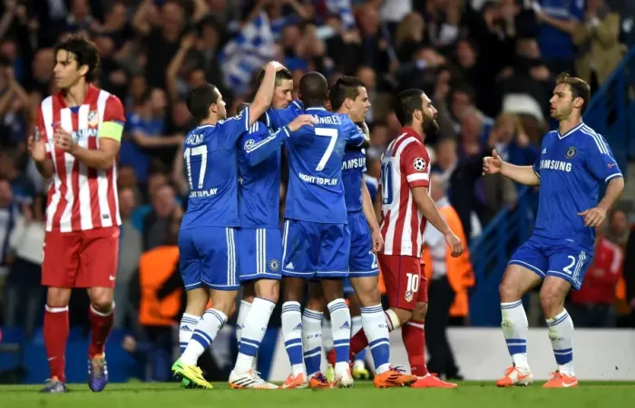 Framed Print : Fernando Torres Scores Thrilling First Goal for Chelsea in Champions League Semi-Final vs. Atletico Madrid (April 30, 2014) Framed Print : Fernando Torres Scores Thrilling First Goal for Chelsea in Champions League Semi-Final vs. Atletico Madrid (April 30, 2014)
