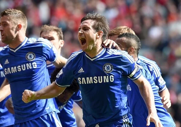 Frank Lampard's Euphoric Moment: Chelsea's Second Goal vs. Liverpool at Anfield (April 27, 2014)