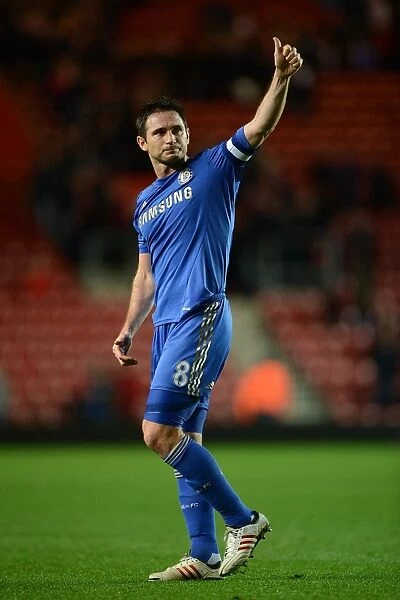 Frank Lampard's FA Cup Victory: Chelsea's Triumph over Southampton (5th January 2013) - Lampard Celebrates with a Thumbs-Up to the Fans
