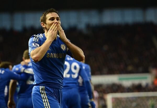 Frank Lampard's Triple: Chelsea Star Celebrates Historic Hat-Trick Against Stoke City (January 12, 2013)