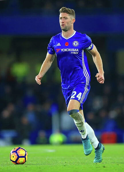 Gary Cahill in Action: Chelsea vs Everton - Premier League at Stamford Bridge