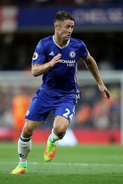 Gary Cahill in Action: Chelsea vs. West Ham United - Premier League at Stamford Bridge