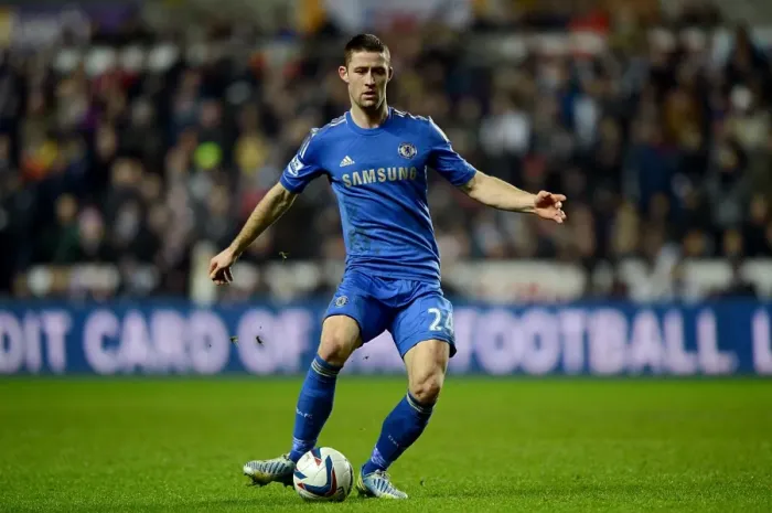 Framed Print : Gary Cahill: Chelsea Star Faces Off in Intense Capital One Cup Semi-Final Clash Against Swansea City at Liberty Stadium