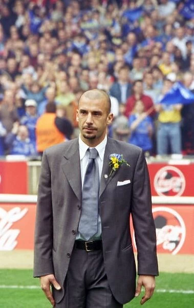 Gianluca Vialli Leading Chelsea in the League Cup Final against Middlesbrough at Wembley Stadium