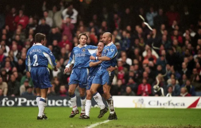 Framed Print : Gianluca Vialli's Euphoric Moment: Scoring the Goal that Secured Chelsea's Victory Against Barnsley (January 31, 1998) Framed Print : Gianluca Vialli's Euphoric Moment: Scoring the Goal that Secured Chelsea's Victory Against Barnsley (January 31, 1998)