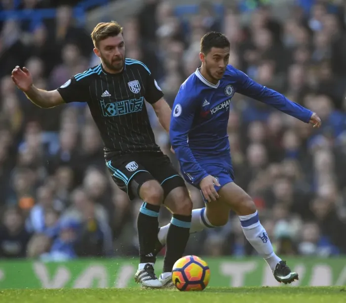 Framed Print : Hazard vs Morrison: Battle for Ball Supremacy - Chelsea vs West Bromwich Albion, Premier League Framed Print : Hazard vs Morrison: Battle for Ball Supremacy - Chelsea vs West Bromwich Albion, Premier League