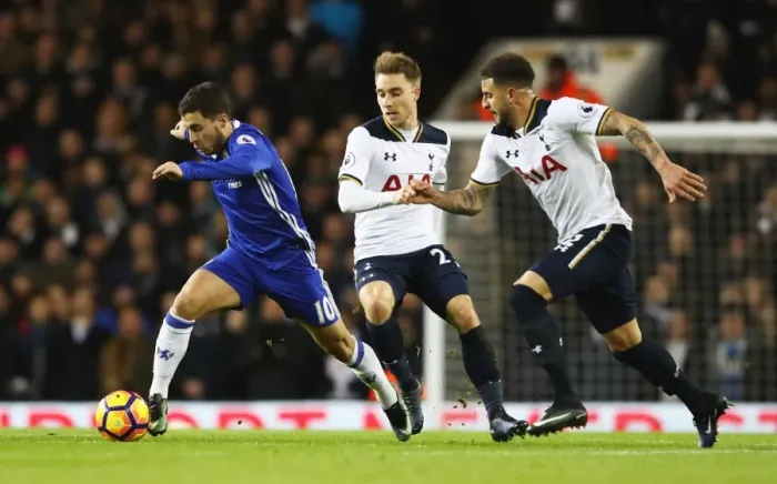 Framed Print : Hazard vs Walker: A Premier League Showdown at White Hart Lane Framed Print : Hazard vs Walker: A Premier League Showdown at White Hart Lane