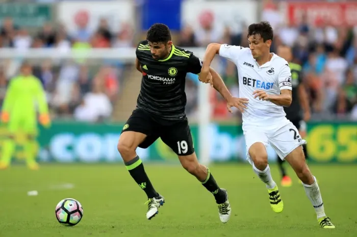 Framed Print : Intense Battle for Ball Possession: Diego Costa vs Jack Cork, Swansea City vs Chelsea, Premier League, Liberty Stadium Framed Print : Intense Battle for Ball Possession: Diego Costa vs Jack Cork, Swansea City vs Chelsea, Premier League, Liberty Stadium