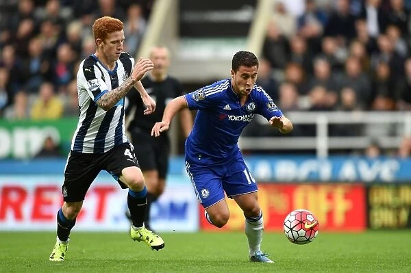 Intense Battle for Ball Possession: Eden Hazard vs Jack Colback - Newcastle United vs Chelsea (September 2015)