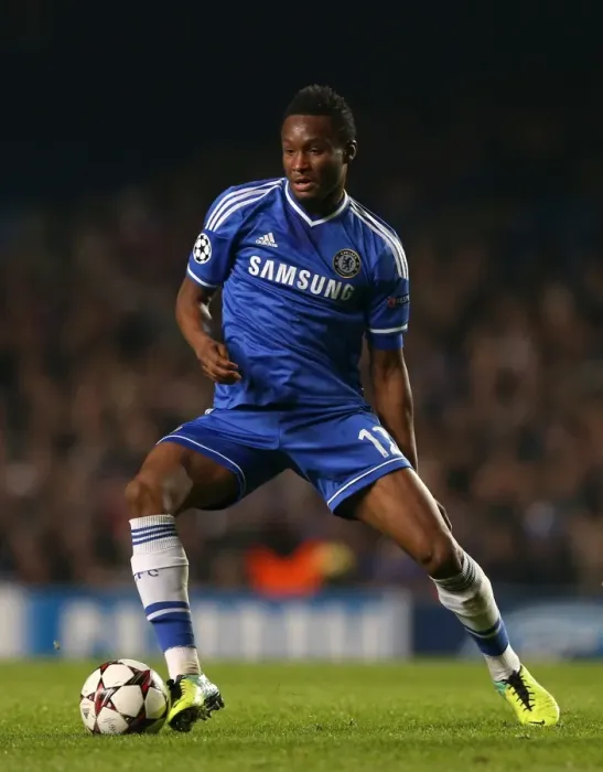 Framed Print : John Obi Mikel at Stamford Bridge: Chelsea vs Steaua Bucharest, Champions League Group E (11th December 2013)