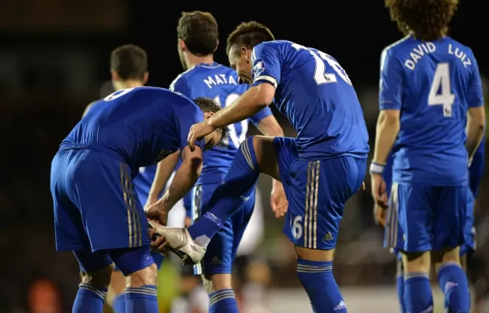 Framed Print : John Terry and Frank Lampard: Celebrating Chelsea's Second Goal Against Fulham (April 17, 2013)
