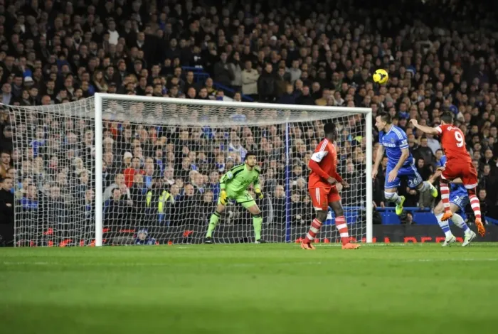 Framed Print : John Terry Scores Chelsea's Second Goal Against Southampton (1st December 2013)